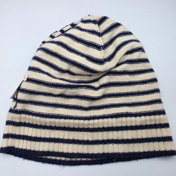 Crewcuts Girls L/XL Black Gold Striped Beanie Hat With Heart Accents Winter Warm - Picture 4 of 6